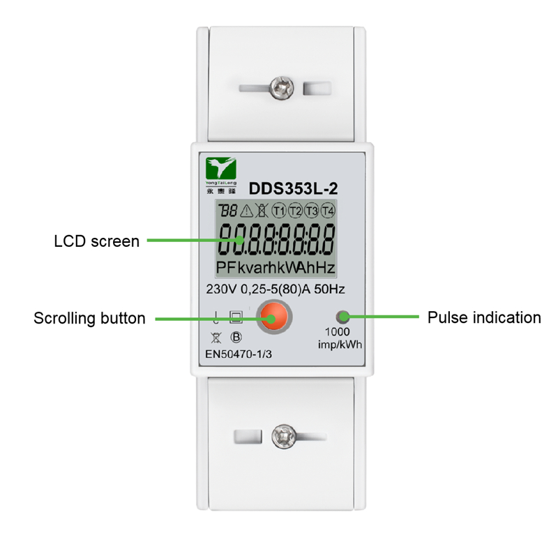 DDS353L-2 Single Phase Energy Watt Meter DIN Rail Mounting