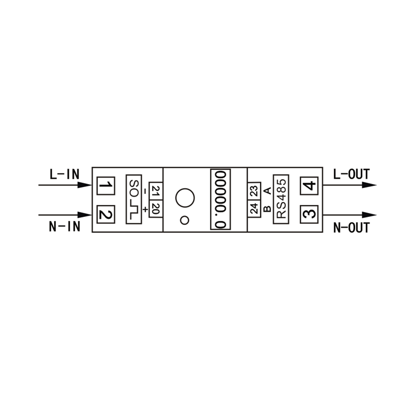 DDS353L-2 Single Phase Energy Watt Meter DIN Rail Mounting