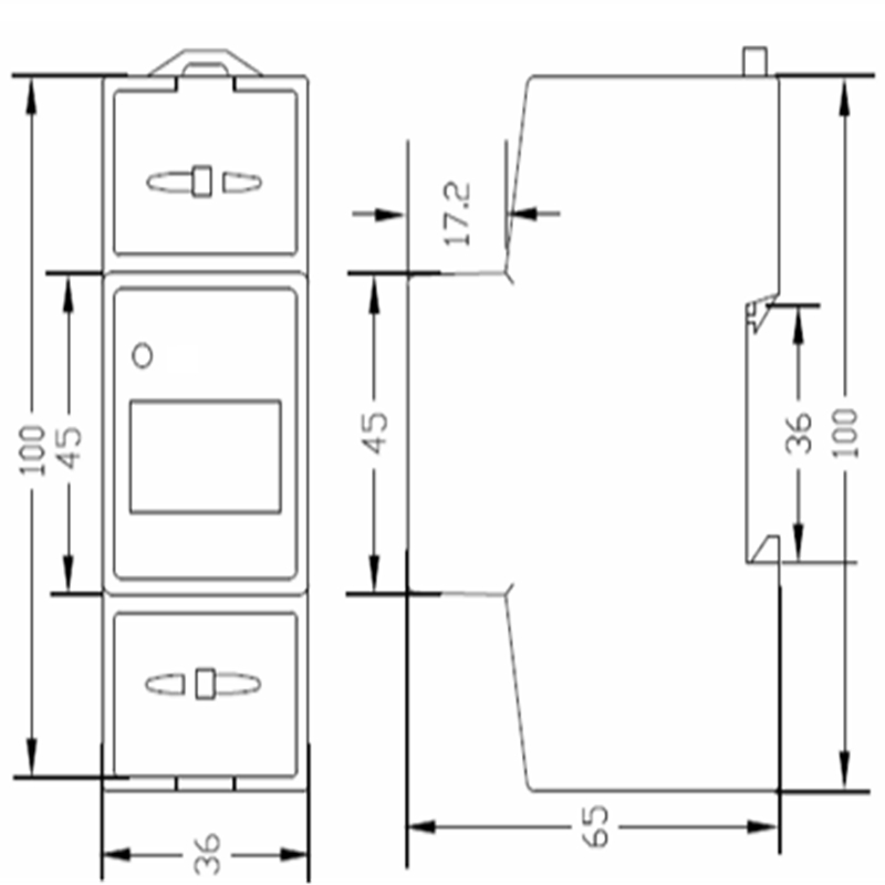 DDS353L-2 Single Phase Energy Watt Meter DIN Rail Mounting