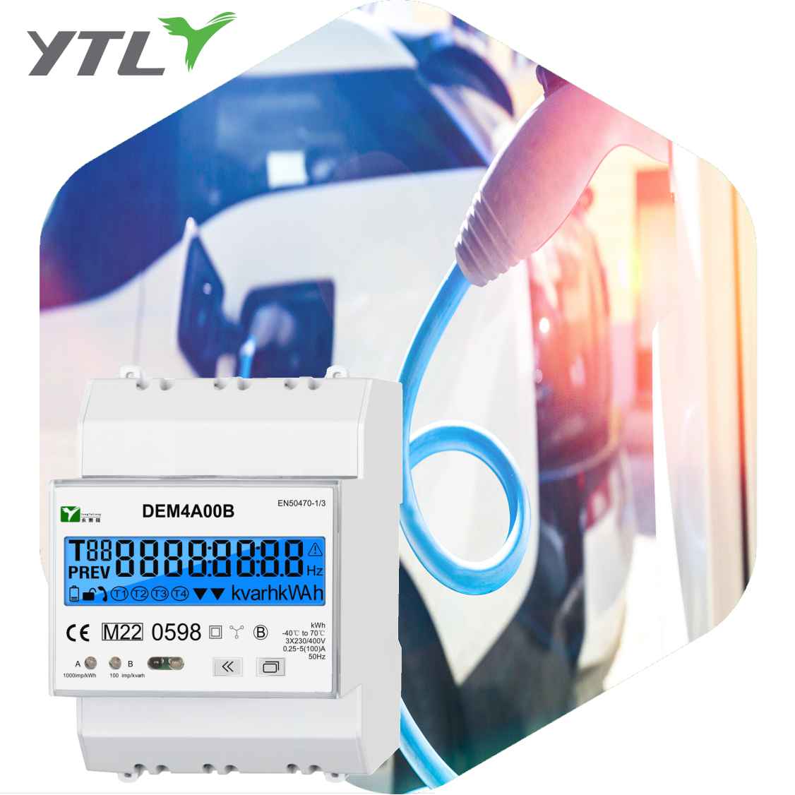 YTL DEM4A MAX 100A DIN Rail 3 Phase Meter mbus protocol