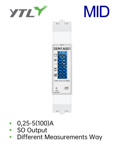 YTL DEM1A 100A Din-Rail MID Approved Export Energy Meter YTL DEM1A 100A Din-Rail MID Approved Export Energy Meter