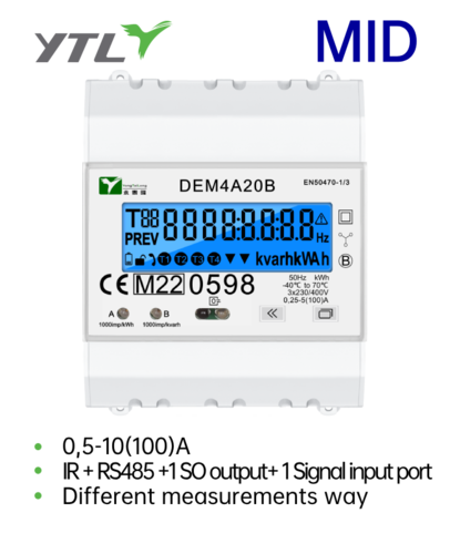 YTL DEM4A 100A Energy meter with RS485 Communication YTL DEM4A 100A Energy meter with RS485 Communication